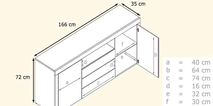 dimensions du meuble buffet laqué